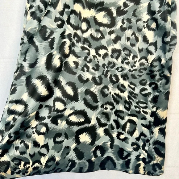 Donna Ricco New York Animal Print Fitted Midi Dress Sleeveless Black Gray Sz 4 - Picture 7 of 13